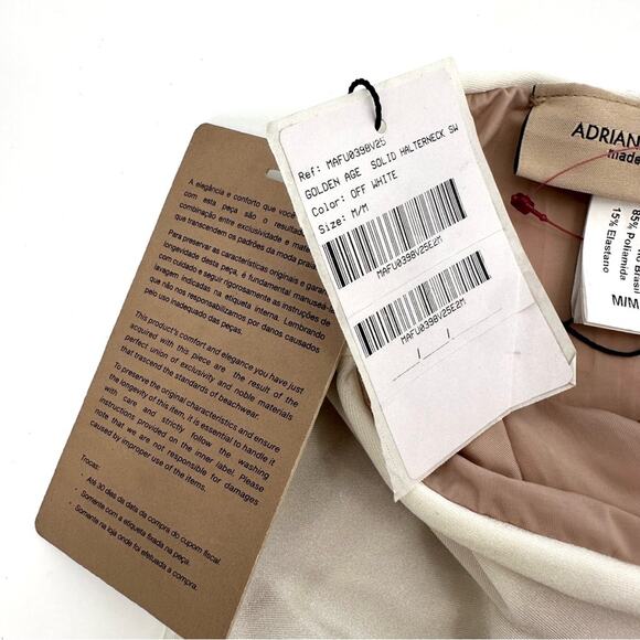 Adriana Degreas Golden Age Solid Halterneck Swimsuit in off white Size M - Picture 6 of 16